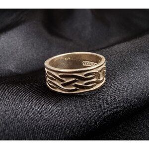 Rare Vintage Sterling Silver 925 Intricate Flame Design Ring Size 7